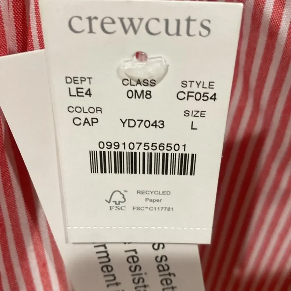 Crewcuts Girls' Candy Apple stripe smocked nightgown